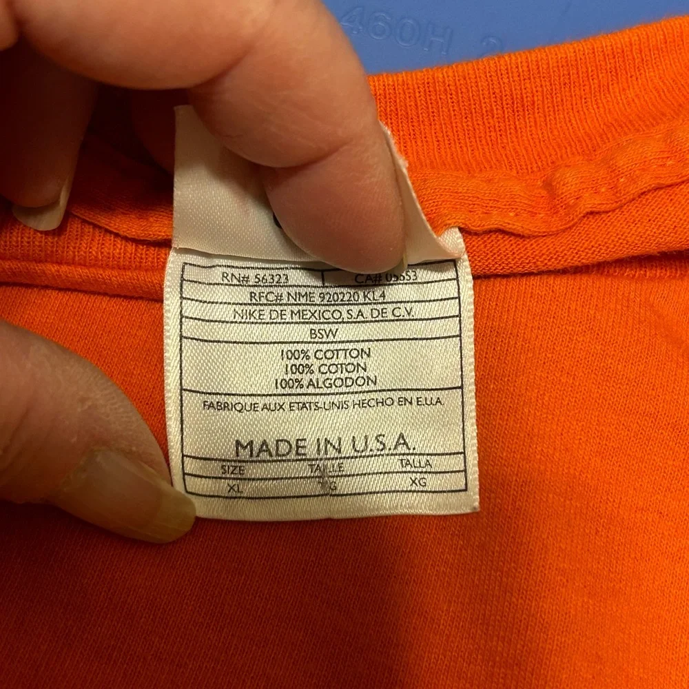 Vintage Nike Air T Shirt XL Orange Made in USA 90s Y2K Swoosh‎ Graphic Tee